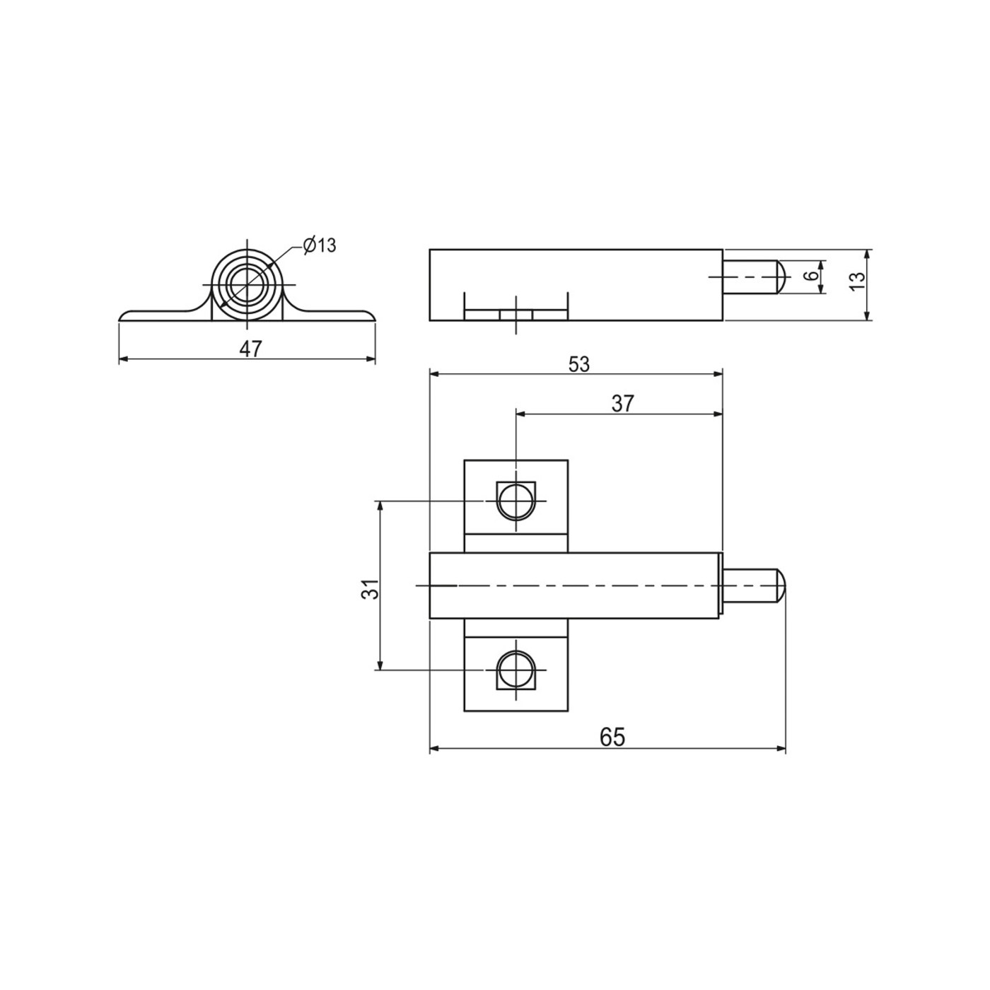 Амортизатор накладной+врезной крестообразное крепление, серый AKS 22242