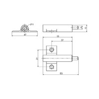 Амортизатор накладной+врезной крестообразное крепление, серый AKS 22242