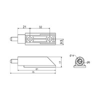 Амортизатор накладной+врезной прямое крепление, серый AKS 13326