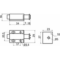 Механизм Tip on с магнитным  наконечником, белый AKS 13418