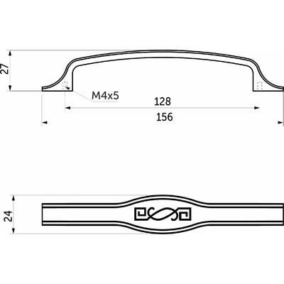 Ручка мебельная скоба мет. PAOLA 128 шлифованный никель AKS 56818