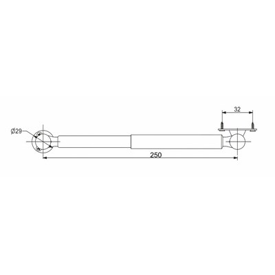 Газлифт 80N серый, фиксация фасада в любой точке AKS 50114