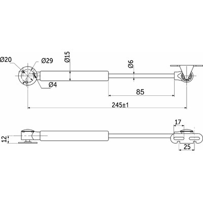 Газлифт 80N белый AKS PLUS  63001 (новый код 115818)