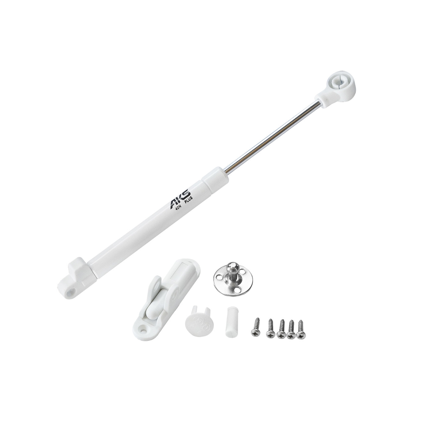 Газлифт 100N с доводчиком белый AKS PLUS 63007