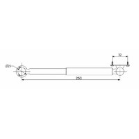 Газлифт верхний 100N с фиксацией в люб. пол. серый AKS 54706