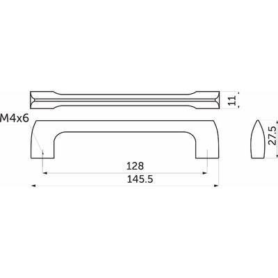 Ручка мебельная скоба мет. UZ814 128 хром матовый AKS 81612