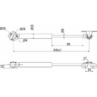 Подъемник газовый верхний 80N черный AKS 112437