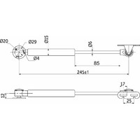 Подъемник газовый верхний 120N белый AKS 115813