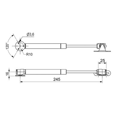 Газлифт барный 60N белый AKS PLUS 115915 (старый код 64747)