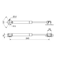 Газлифт барный 60N белый AKS PLUS 115915 (старый код 64747)