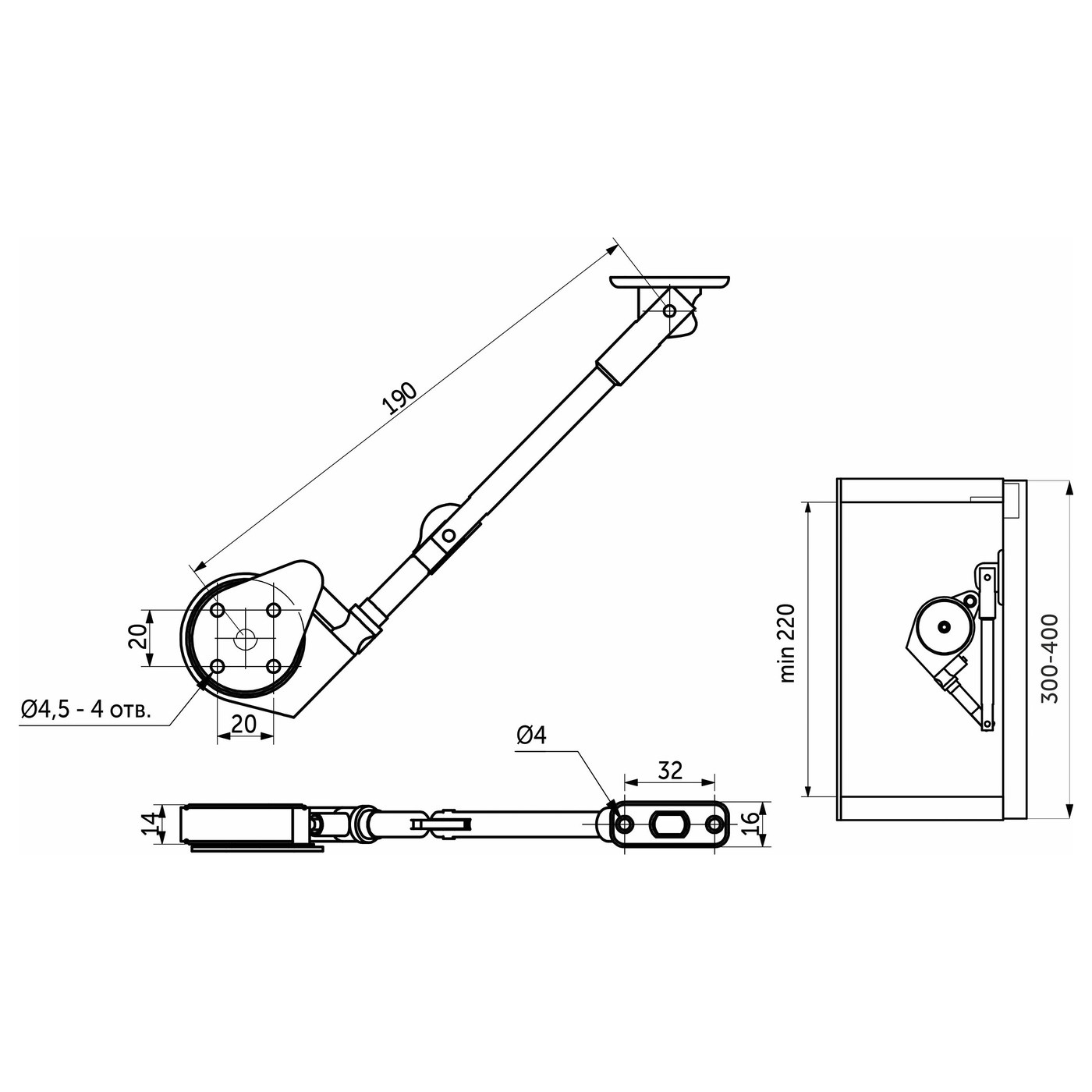 Подъемный механизм верхний SMART LIFT AKS 91222