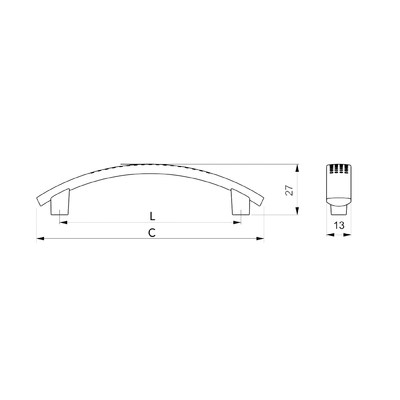 Ручка пластикPS06/C6-096 металлик AKS 58743