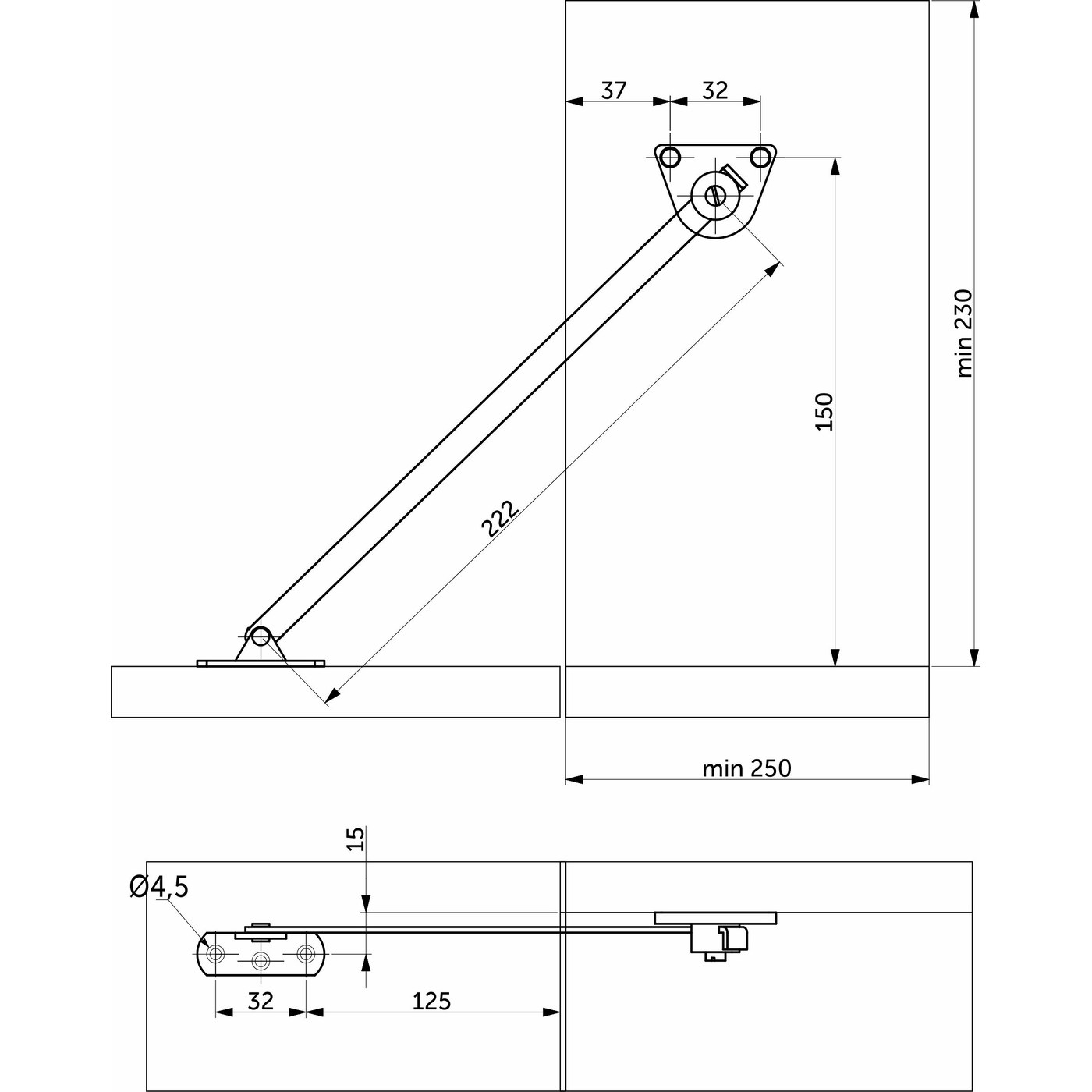 Откидной механизм нижний с шарниром РП AKS 22825