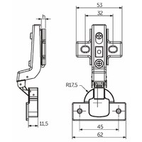 Петля вкладная 07 без пружины h0 clip-on AKS  56104