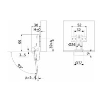 Петля для стекл. двери внутр. 07 с крепл. h0 без еврошурупа загл. хром AKS 39200