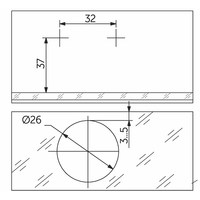 Петля для стекл. двери внутр. 07 с крепл. h0 без еврошурупа загл. хром AKS 39200
