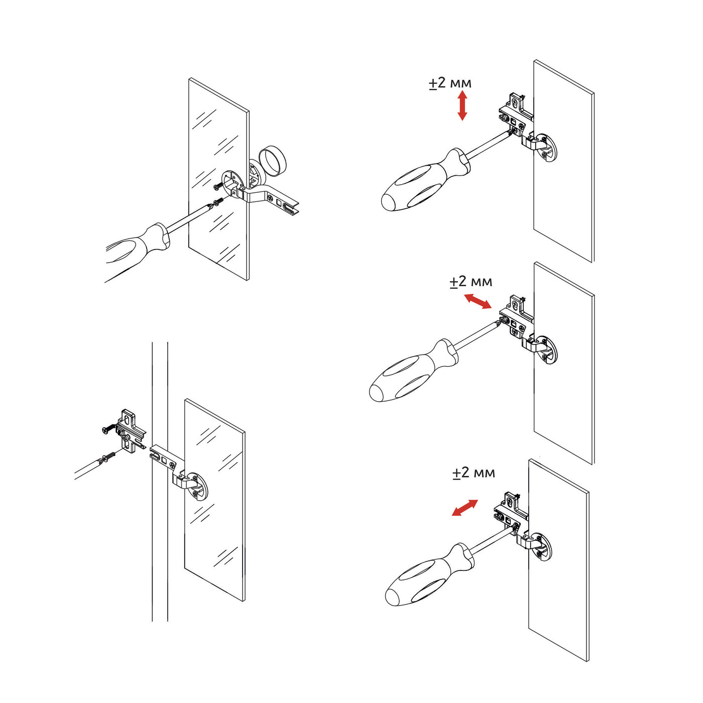 Петля для стекл. двери внутр. 07 с крепл. h0 без еврошурупа загл. хром AKS 39200