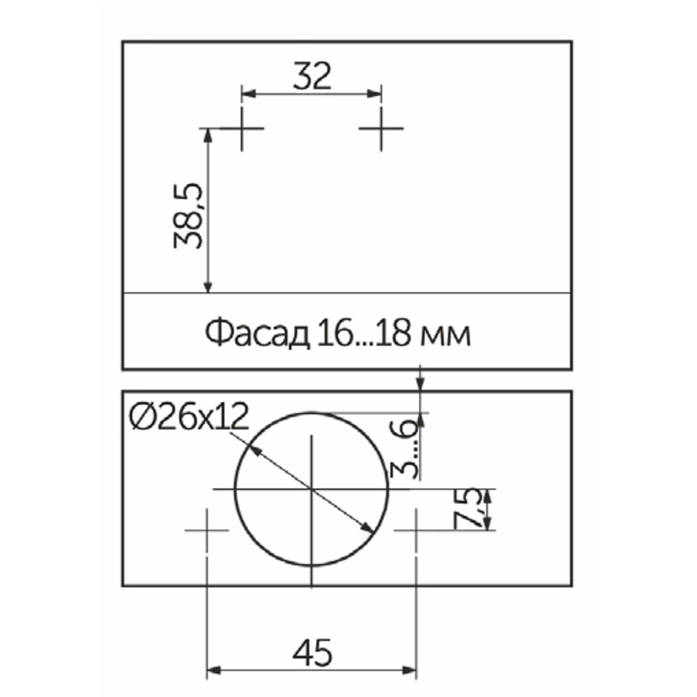 Петля вкладная мини 07  h0, с еврошурупом  AKS  44761