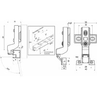 Петля вкладная 07 для алюм. профиля Z-1 с дов-ом h0 черная clip-on,к-т загл+саморезы AKS PLUS 102650