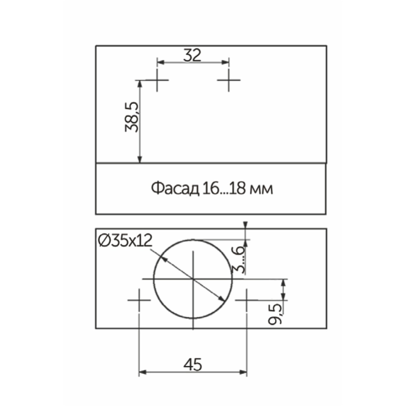 Петля вкладная 07 с доводчиком 45мм h0 clip-on, саморезы, заглушки AKS PLUS 54113