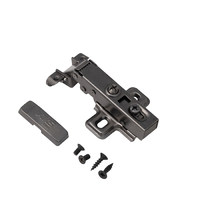 Петля накладная 09 с доводчиком для алюминевого профиля h0, clip-on, черная AKS 88327