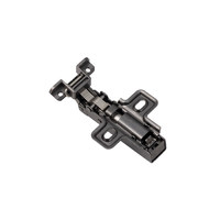 Петля накладная 09 с доводчиком для алюминевого профиля h0, clip-on, черная AKS 88327