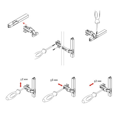 Петля накладная 09 с доводчиком для алюминевого профиля h0, clip-on, черная AKS 88327