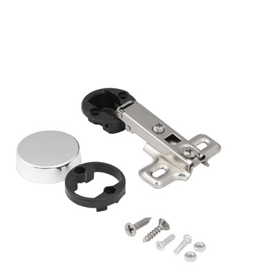 Петля накладная 09 для стекла без доводчика h0 slide-on круглая заглушка хром б/еврошурупа (коробка 200 шт) AKS 39201