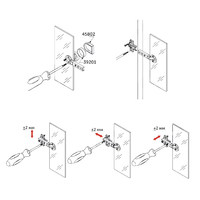 Петля накладная 09 для стекла без доводчика h0 slide-on круглая заглушка хром б/еврошурупа (коробка 200 шт) AKS 39201