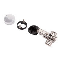 Петля накладная 09 для стекла без доводчика h0 slide-on круглая заглушка хром б/еврошурупа (коробка 200 шт) AKS 39201