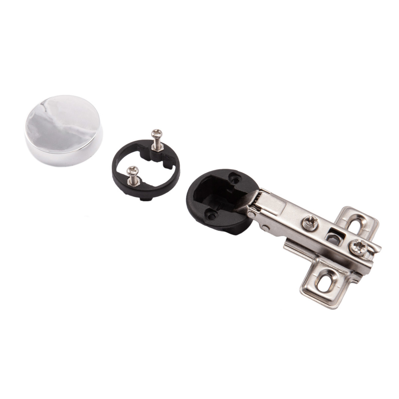 Петля накладная 09 для стекла без доводчика h0 slide-on овальна заглушка хром б/еврошурупа AKS 45802