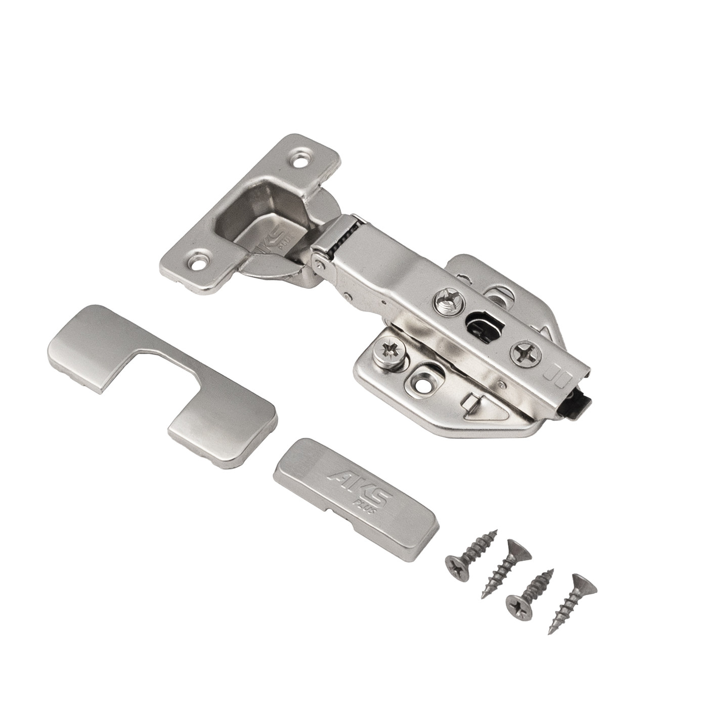 Петля накладная 09 с доводчиком 45м h0 3D заглушки, шурупы в комплекте, clipon AKS PLUS 89949