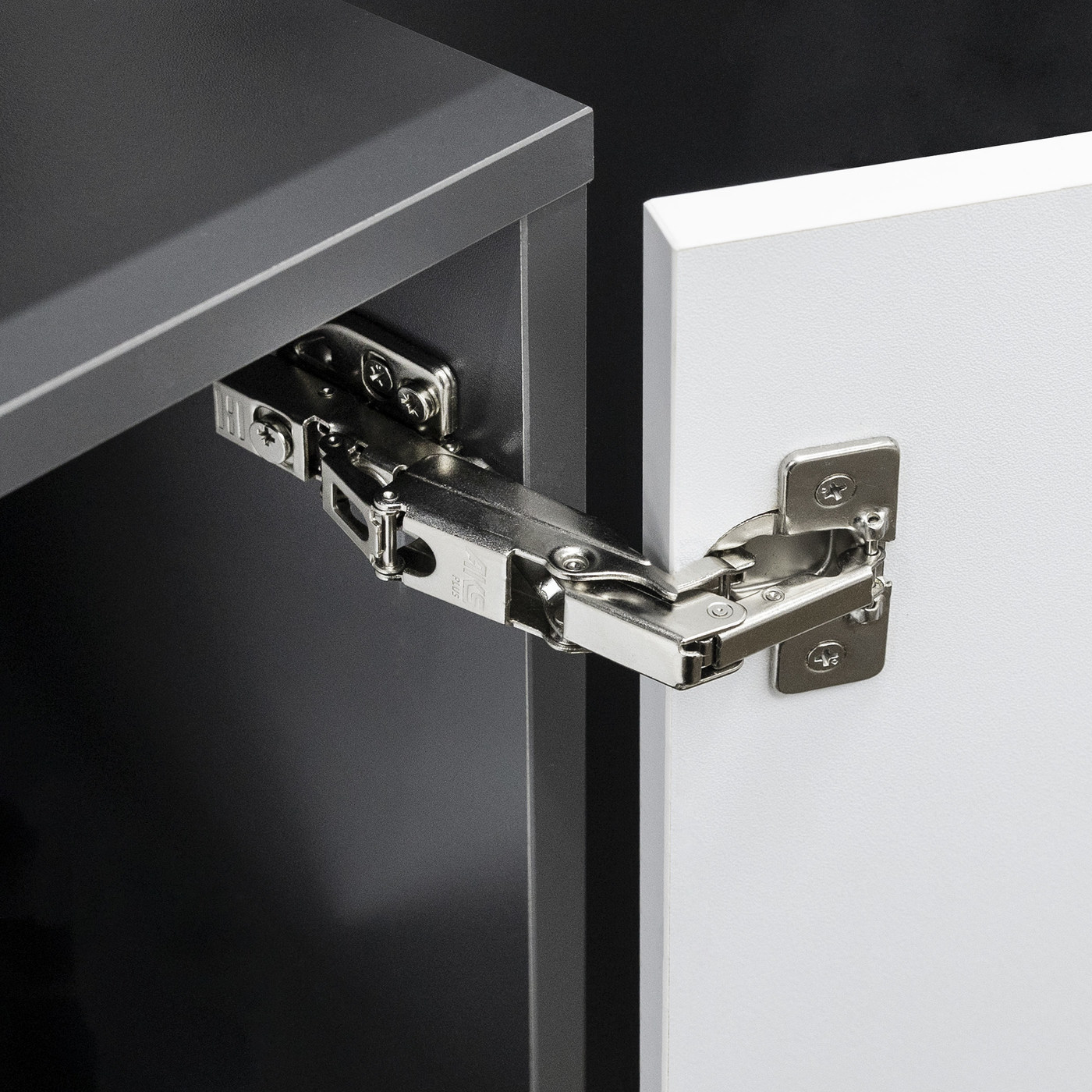 Петля накладная 09 с довод 165гр-сов 48мм h0 3D (саморезы,заглушки) 0-е вхождение clip-on AKS 111858