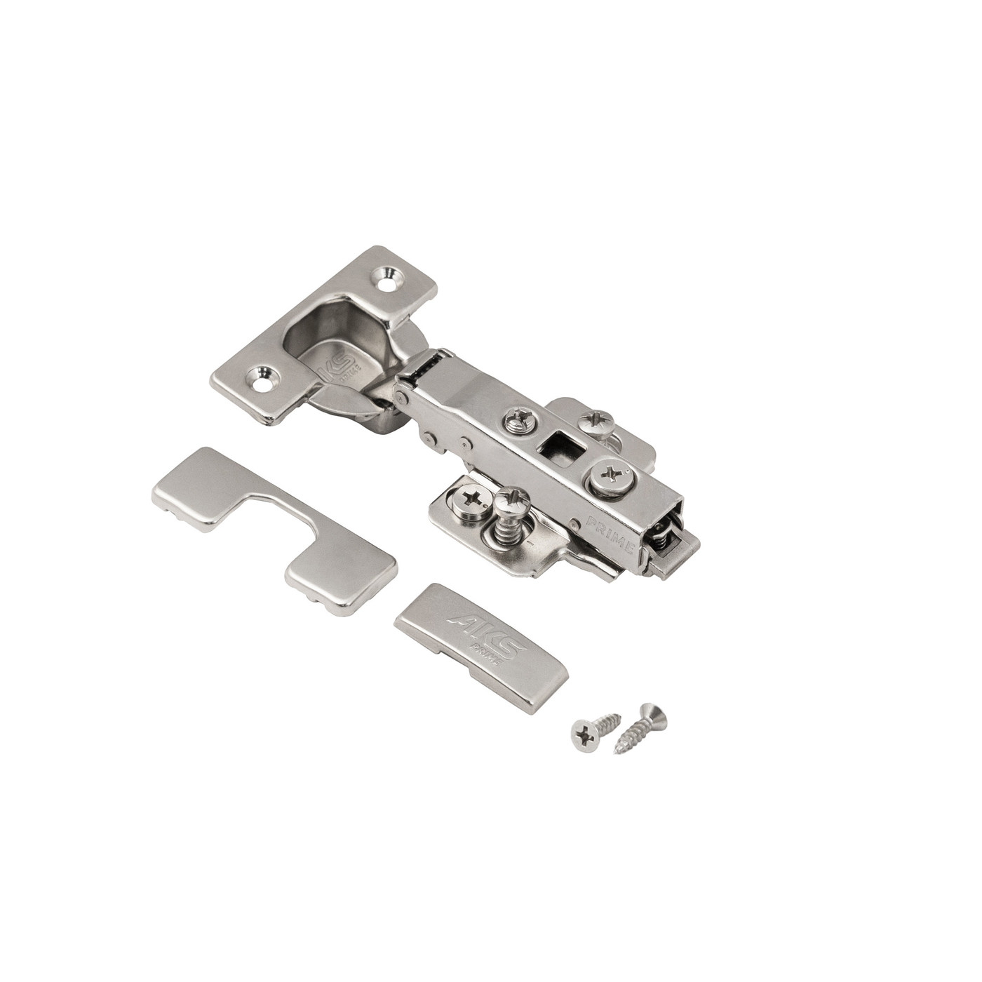 Петля накладная 09 45мм h0 с 3D-рег-кой, с доводчиком, еврошурупы/накладки, clipon AKS PRIME 104937