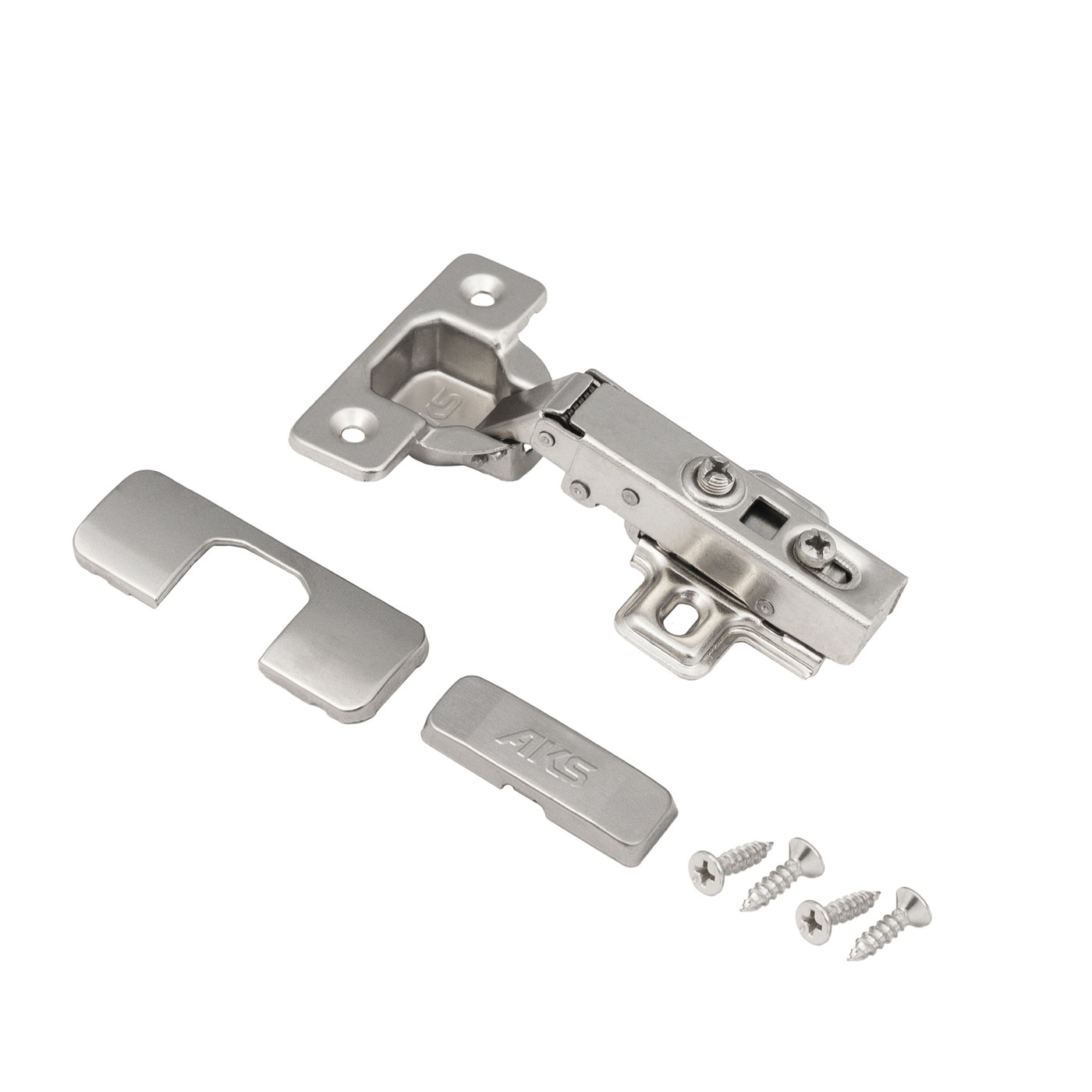 Петля накладная 09, с доводч., заглушки, шурупы в комп., clipon AKS 115738 (старый код 11152)