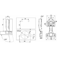Петля накладная с доводч. 48мм h2 clip-on PRIME by AKS 3D (сам., загл.) (упак.2шт.) 112603