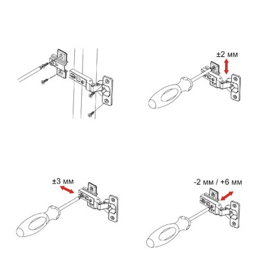 Петля полунакладная 08  без доводчика 45мм планка h0 slide-on 52г. б/еврошурупа AKS LIGHT 44744
