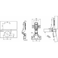 Петля полунакладная 08 без доводчика 45мм планка h0 clip-on без пружины б/еврошурупа AKS   81117