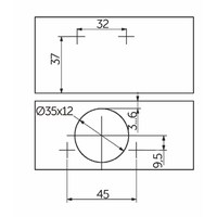 Петля полунакладная 08 с доводчиком 45мм, h0 clip-on, к-т заглушек с саморезами AKS PLUS 54112