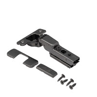 Петля полунакладная 08 с дов-ом 45мм,h0 clip-on 3D BLACK узкая планка(накладка+шурупы)AKS PLUS 80556