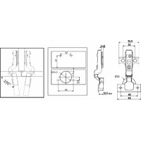 Петля полунакладная 08  с пружиной обатного действия 45мм h0 clip-on AKS 81126