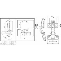 Петля полунакладная 08 с пружиной 48мм h2 slide-on (аналог 77803) AKS LIGHT 109977