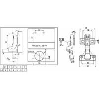 Петля внутренняя с пружиной 48мм h2 slide-on 55 г AKS (аналог 11245) AKS 113517