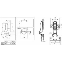 Петля полунакладная 08 с доводчиком + clipon,  AKS 113509 (аналог 11137)