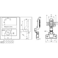 Петля полунакладная 08 с доводчиком H0 + clipon AKS LIGHT 118847 (старый код 74161)