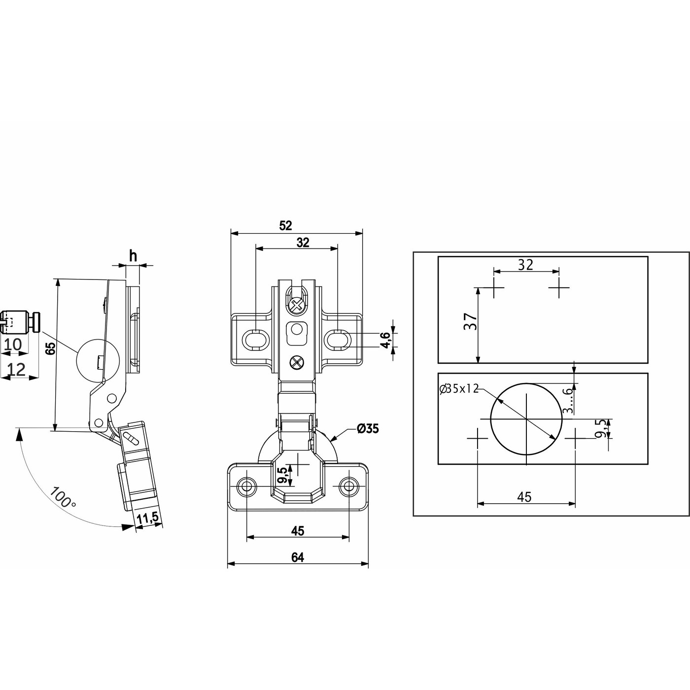 Петля полунакладная с пружиной 48мм h0 slide-on AKS LIGHT 103576
