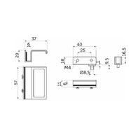 Петля для стекла хром (ZS90) AKS 11192