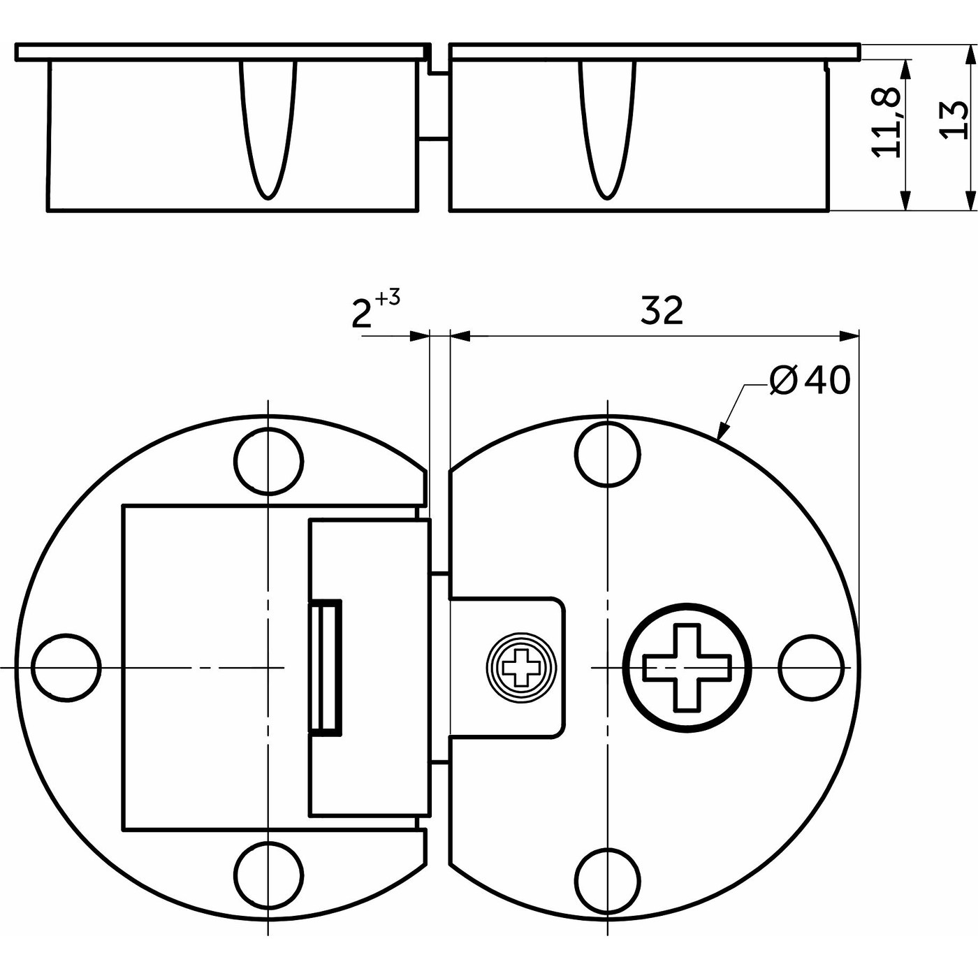 Петля барная, металл/металл разборная AKS 84807