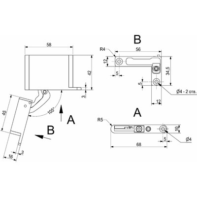 Крепление для петли встраиваемой в корпус AKS SMART AKS 91449