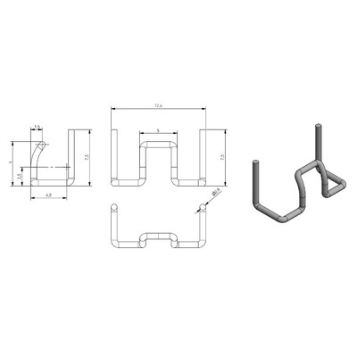 Ограничитель угла открывания для петель до 86° металлический AKS 110690